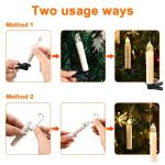 20 stuks kerstboomkaarsen, draadloos, led, zwevende kaarsen, kerstboomverlichting, lichtketting, kerstboom, warmwit, kerstdecoratie met afstandsbediening, timer, 1,5 x 8 cm
