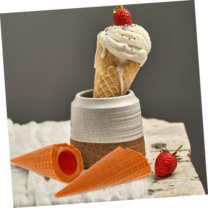 2st Knuspriger Realistische Eistüte Displayzubehör Für Dessertläden Modell Einer Eistüte Eistüte-modellierfigur Display-Requisite Künstliche Eiswaffel Kleine Eistüte PVC
