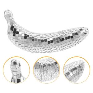 Disco-Banane Foto Netz Home Obstfigur Cool Disco-Party-Ornament innerspace The Office geschebke weihnachtskrippe tablez Disco-Frucht-Requisite Spiegel-Disco-Dekoration Glas Silver