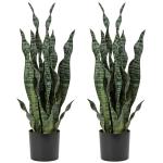Sansevieria , 2 stuks, hoogte 64 cm, , decoratie, woonkamer, plant, kamerplanten, balkon, kantoor, decoratie, kunstplant voor tuin, kantoordecoratie