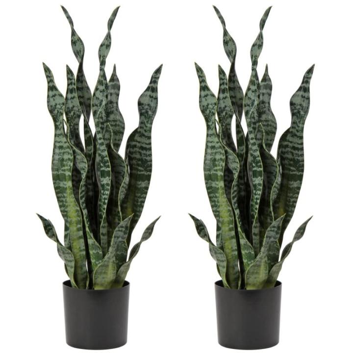 Sansevieria , 2 stuks, hoogte 64 cm, , decoratie, woonkamer, plant, kamerplanten, balkon, kantoor, decoratie, kunstplant voor tuin, kantoordecoratie