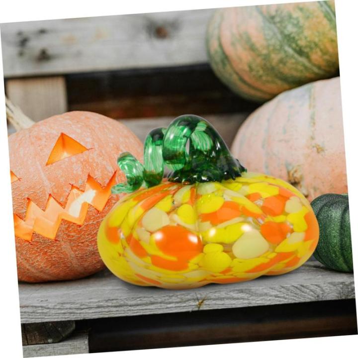 4 Stück Kürbishandwerk Kürbis-Requisite Tisch-kürbis-Figur Herbsternte Kürbisdekor Thanksgiving-kürbis-Dekorationen Kürbis Im Herbst Kürbis Ernten Szenenlayout Glas
