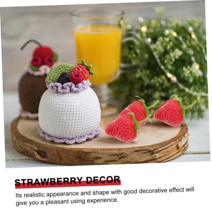 3 Sätze Simuliertes Erdbeer Küchenfruchtmodell Falsche Fruchtdekoration Gefälschte Früchte Gefälschte Erdbeeren Künstliche Früchte Erdbeeren Erdbeer Requisiten 18 Stück * 3