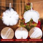 10 stuks Kerstmis engelenvleugels veren kerstboomversiering witte kerstboom decoratie veren vleugels hanger ornament voor doe-het-zelf handwerk
