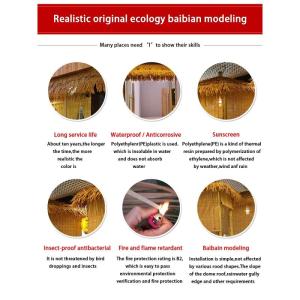 Simulation Thatch Tile Plastic Natural Wild Fake Straw Artificial Fake Thatch Straw Dekoration Bauernhaus Traufe Stroh Pe Flame Retardant Plastic (Farbe: Gelb A,Größe: 1St)