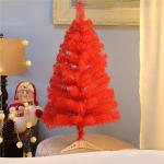 Leichter Tisch-Weihnachtsbaum mit Ständer for kleine Weihnachtsdekoration, PVC-Tannenbaum, Kleiner Weihnachtsbaum, mehrfarbiger künstlicher Weihnachtsbaum(Red,90cm/3ft)