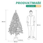 Kunstkerstboom in winterlook, onberispelijke witte naaldjurk, kunstkerstboom met 500 buigbare pvc-punten en metalen standaard, opvouwbare dennenboom voor eenvoudige montage, hoogte