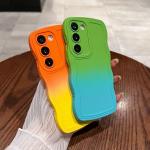 Miagon Gradient esthetische golfhoes voor Samsung Galaxy S23 Plus, schattige golven, telefoonhoes voor dames en meisjes, krullend frame, design, siliconen TPU bumper beschermhoes