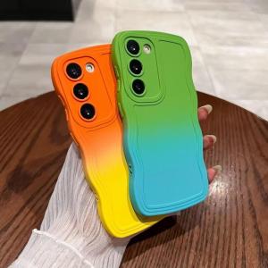 Miagon Gradient esthetische golfhoes voor Samsung Galaxy A05S, schattige golven, telefoonhoes voor dames en meisjes, krullend frame, design, siliconen TPU bumper beschermhoes