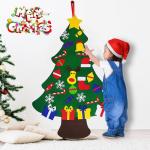 Vilten Kerstboomset, doe-het-zelf vilten kerstboomset, vouw, vilt, kerstboom, decoratie, doe-het-zelf vilten decoratie, kerstboom voor kinderen, met afneembare hangende ornamenten 