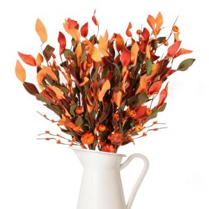 3 stuks kunstherfstbloemen herfstbladeren pompoen kunstplanten herfst binnen buiten boeket herfstdecoratie voor herfst oogst Thanksgiving Halloween