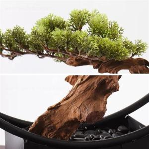 Künstlicher Bonsai-Baum Künstlicher Bonsai-Baum, neuer chinesischer Stil, grün, Simulation Willkommenskiefer, Bonsai-Baum, Innen- und Wohnzimmer-Dekoration, künstliche Bonsai-P