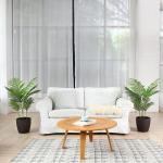 Areca Kunstpalm, 110 cm, 10 takken, voor binnen en buiten, moderne decoratie, , potfamilie, housewarming cadeau (2 stuks)