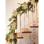 15 Stuks 14 CM Kerst Kunstkerstster Bloemen Glitter met Clips Stengels Kerstboom Ornamenten voor Krans Feest Bruiloft Nieuwjaar Decoratie (Goud)