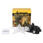 1,5 m kerstboom lichtketting met ring, 8 slingers en kerstboompiek ster, 210 LED kerstboomverlichting binnen met 8 modi, warm wit