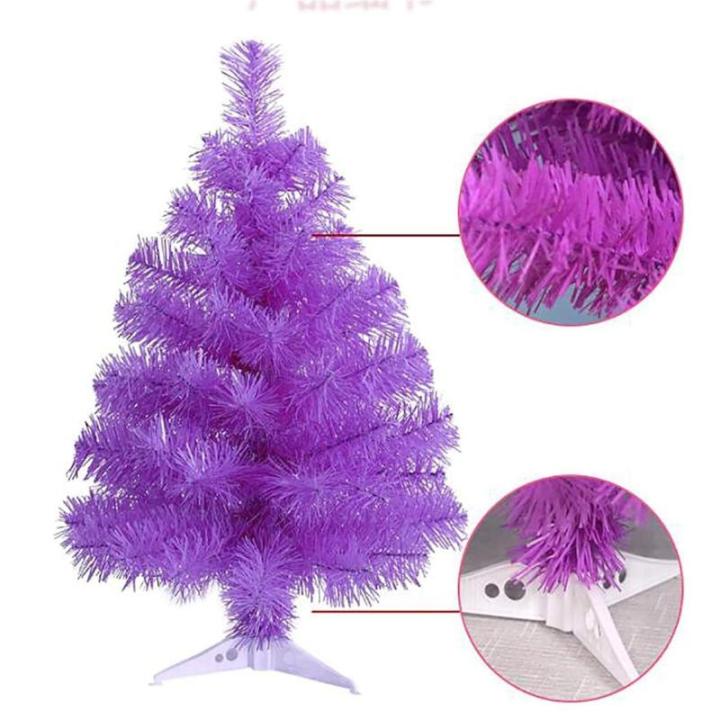 Leichter Tisch-Weihnachtsbaum mit Ständer for kleine Weihnachtsdekoration, PVC-Tannenbaum, Kleiner Weihnachtsbaum, mehrfarbiger künstlicher Weihnachtsbaum(Purple,60cm/2ft)