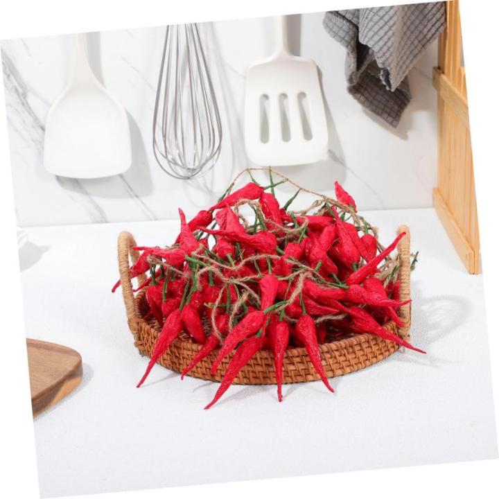 40 STK Chili-Pfeffer-Modelldekoration Mini Paprika Chiltepin-Pfeffer Obstdekor wandverkleidung Wand polsterung rote Paprika Pflanzen Wand-Chili-Anhänger Bauernpfefferdekor Schaum