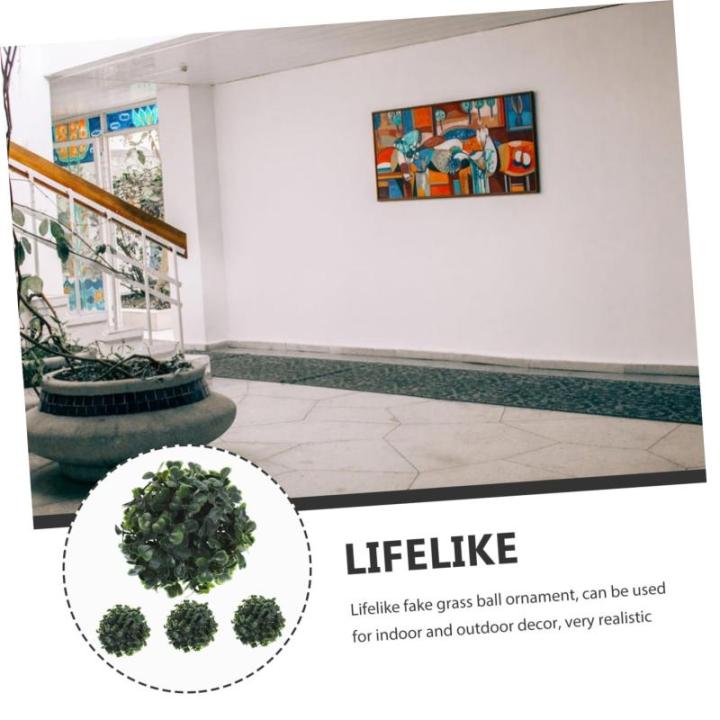 8 STK Simulierter Mailänder Ball Gefälschte Graskugel Für Die Decke Topiary-Kugel Faux Gefälschte Grasball-anhänger Gefälschter Pflanzen-Topiary-Ball Buchsbaum Kugel Seidenbl