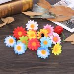 100 stuks Gerbera Daisy , stof, bloemen, koppen voor doe-het-zelf, bruiloft, knutselen, decoratie, handwerk (wit)