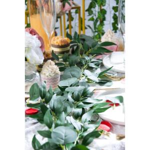 6 Ft Kunstmatige Zilveren Dollar Eucalyptus Bladeren En Wilg Wijnstokken Twijgen Bladeren Garland String Voor Thuis Party Bruiloft Decor Indoor Outdoor