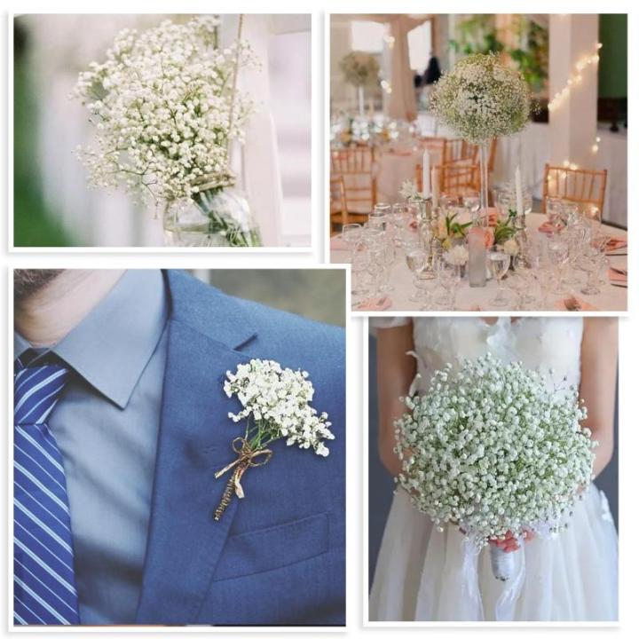 Kunstmatige Gypsophila Witte Nepbloemen Gypsophila Mini Babys Adem Baby Adem Bloemen Kunstmatige voor Bruiloft Thuis DIY Boeket Party Decoratie