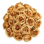 Zijde kunstroos bloemen bruidsboeket (goud)