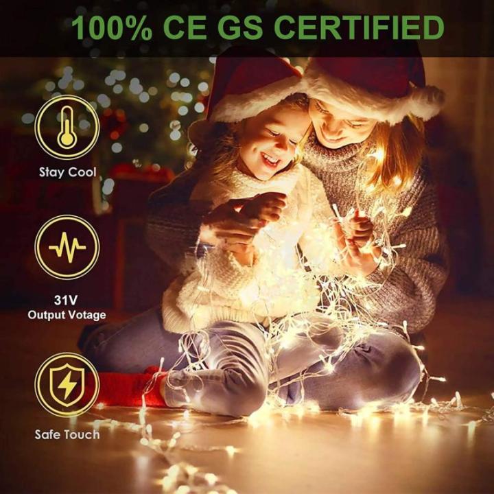 Decoratieve Lichtsnoer 200 LED 25m Lichtslinger binnen en buiten Warm wit 8 verlichtingsmodi Variabele intensiteit met EU-stekker IP44 Waterdicht voor feest, feest, bruiloft, Kerst