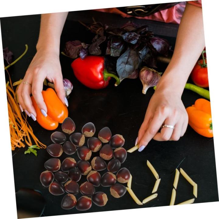 4 Sätze Schaumkastanie Lebensechte Kastanien Kastanien-tischstreuung Künstliches Kastanienmodell Lebensechte Nussdekoration Künstliche Nüsse Für Zu Hause Coffee 30 Stück * 4