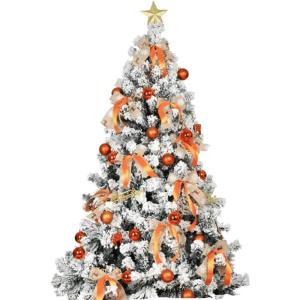 Künstlicher Baum Luxuriöser großer Weihnachtsbaum, künstlicher schneebedeckter Baum mit Metallständer, Weihnachtsbaum für Party/Schule/gewerblich
