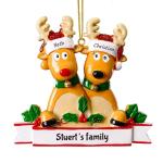 Gepersonaliseerde kersthangers met 2/3/4/5/6/7/8 familienamen - 2023 kunsthars kerstboomversiering gepersonaliseerde familie, partners en vrienden 2