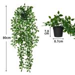 Hangende kunstplant in pot, 3 stuks hangplanten, , wijnstok, eucalyptus, tot 80 cm lang, plastic planten, decoratie, groene planten voor binnen en buiten, keuken, kamer, muur,