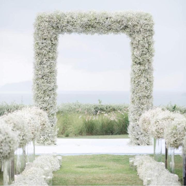 Real Touch Kunstmatige Gypsophila, 12 stuks, wit, voor bruiloft, feest, bruid, kantoordecoratie (wit)