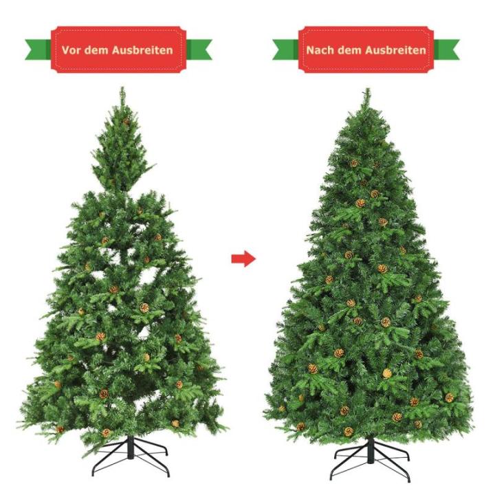 Kunstkerstboom met led-lichtkettingen, kerstboom met verlichting, 210/225/240 cm, groen