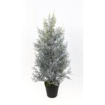 Zeder/Konifere in Schneeoptik im Topf GA künstliche Thuja Pflanze Kunstbaum Dekobaum (60x30cm)