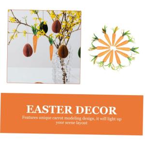 2 Sätze Karotten-Ornament Easter Decoration Ozdoby Wielkanocne Karotten Anhänger Mini-ostermöhren Karotten-dekor Festival-dekor Osterdekoration Zum Aufhängen Schaum 12 Stück *