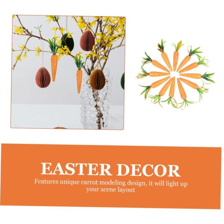 2 Sätze Karotten-Ornament Easter Decoration Ozdoby Wielkanocne Karotten Anhänger Mini-ostermöhren Karotten-dekor Festival-dekor Osterdekoration Zum Aufhängen Schaum 12 Stück *