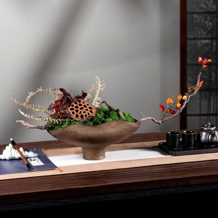 Kunstblumen Künstliches Blumenarrangement mit abgestorbenen Zweigen in Einer Keramikvase – lebensechte Kunstpflanzen für Innendekoration, Wohnzimmer für jeden Anlass