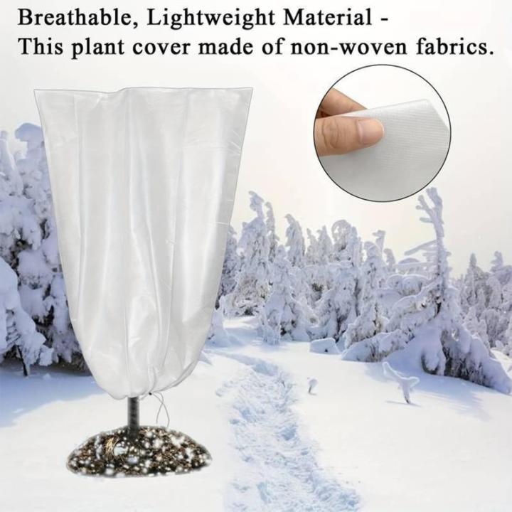 Miaoyak 4 Packungen Pflanzenabdeckungen Frostschutz Wintergarten Frosttuch Decken Warme Jacke Taschen mit Kordelzug Design für Outdoor