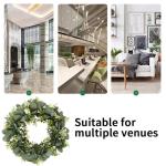 Künstlicher Eukalyptuskranz für Haustür, Herbstkranz Grüne Blattkranzgirlande für Fenster Hochzeit Home Veranda - 40 cm