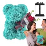 Valentijnsdag rozenbeer cadeau voor haar rozenbeer schattige teddybeer, kunstrozenbeer met rozenboeket, romantische rozen teddybeer cadeau voor Kerstmis