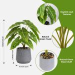 Kunstgroene plant in pot, kunstmatige vetplanten, planten in pot, 33 cm, grote groene kunstmatige plant, groen blad voor thuis, bureau, woonkamer, decoratie