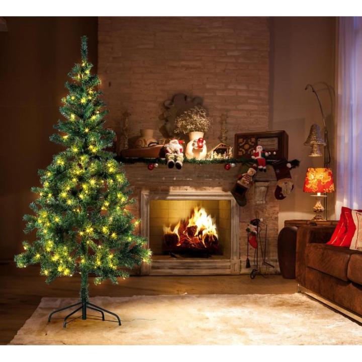 Kerstdecoratie: kerstboom met vloerstandaard, 180 cm, 364 takken, 240 leds (kunstkerst led, dennenboom)