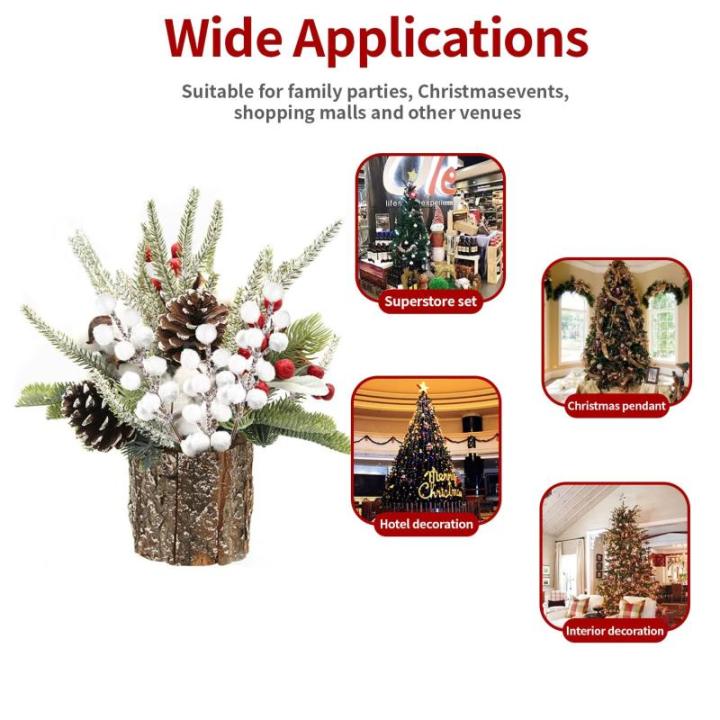 16 stuks bessendecoratie Kerstmis, kunstbessentak, kunstbessentak, witte bessentakken, decoratie voor kerstdecoratie, boeketten, woondecoratie, doe-het-zelf handwerk