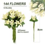 144 stuks , stofblaadjes om te knutselen, , kleine decoratie, bloemen, stofblad met bladeren, bloemenstempel, stoffen bloemen voor bruiloft, feest, uitnodiging, gastgeschenk, melkw