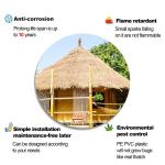 Simulations-Strohdach-Dach,Künstliche Mexikanische Palm-Strohdachziegel,Wasserdichtes Kunststoff-Strohdach für Tiki-Bar-Dachgärten,Terrassendeck-Pavillons (Größe: 10 Stück,Fa