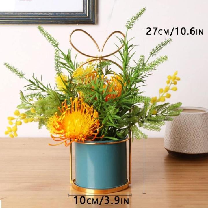 Kunstblumen Künstliche Blumen mit Topf, tragbare Blumenarrangements Kunstpflanze für Zuhause, Hochzeit, Party, Büro, Herzstück, Dekoration für jeden Anlass