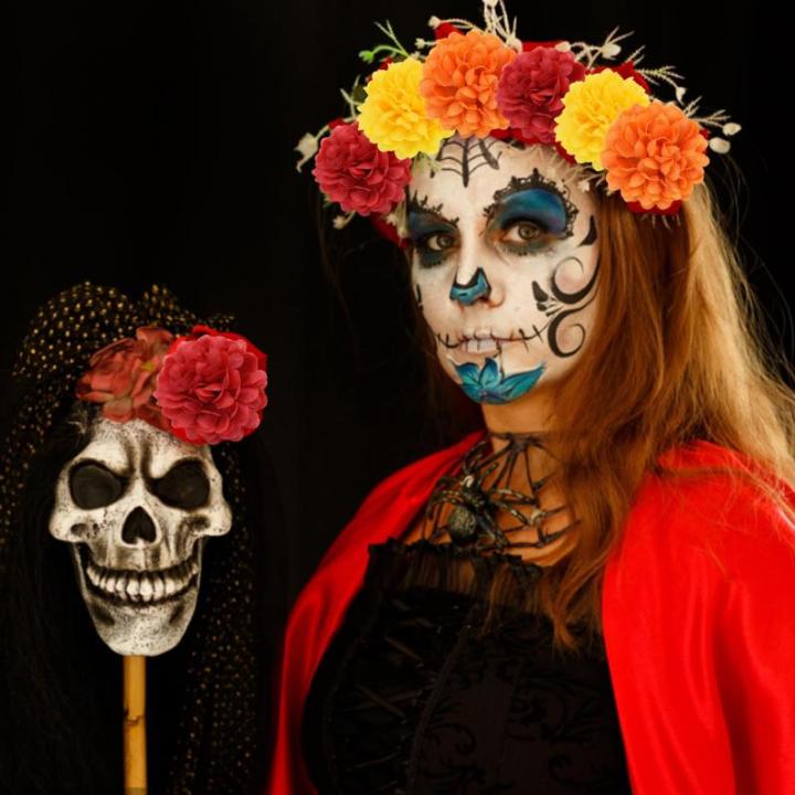 Goudsbloem bloemkoppen bulk, Halloween kunstmatige goudsbloemkoppen 60 stuks 4 cm zijden ringlingbloemen hoofden levenseer levende eik