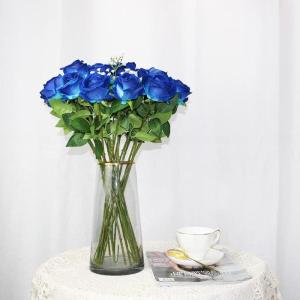12 stuks kunstbloemen, zijden bloemen, rozen, 51 x 7 cm, kunstbloemen, bladeren en verstelbare stelen, realistische en zachte kunstbloemen voor doe-het-zelf bruiloftsfeest, Valenti
