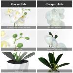 Set van 3 orchidee kunstbloemen in pot (38 cm) wit roze zijden bloemen kunstorchidee Phalaenopsis kunstplant kunstbloemen als echte decoratieve bloem voor tafel wooncultuur kantoor
