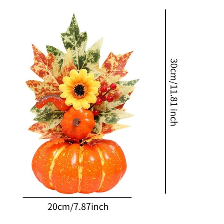 Halloween-Kürbisse, Ahornblätter, Ornament, Herbsternte, Dekor, neuartiges dekoratives Handwerk, Esstisch-Mittelstück für Geschäft und Büro, Style E